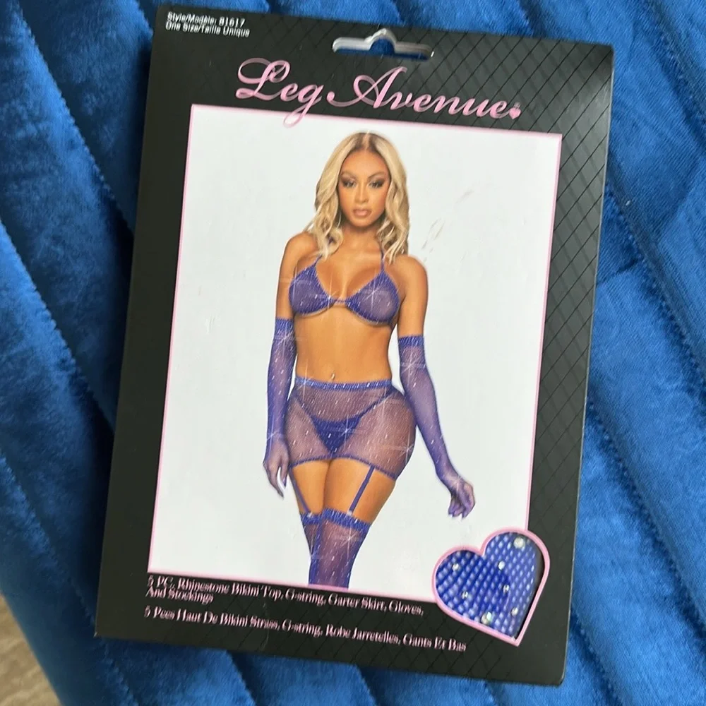 NEW IN BOX Leg Avenue blue sparkly lingerie outfit - Picture 1 of 2